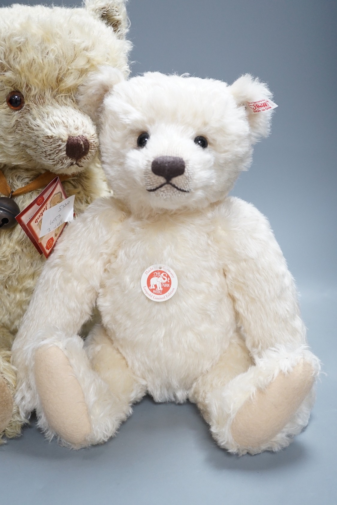 Steiff Limited Eidtion Leopold bear, box and certificate, 38cm, a Merrythought Limited Edition Jeremy, box, 30cm and Herman Jacob Limited Edition, 52cm